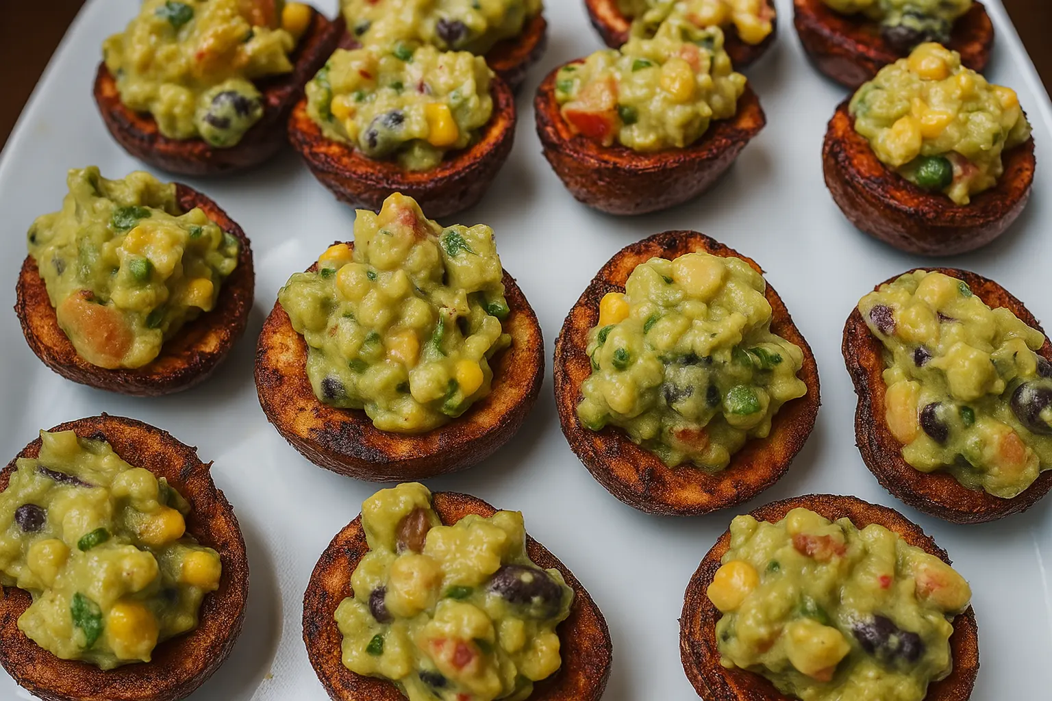 Vegan Black Bean Guacamole Potato Skins