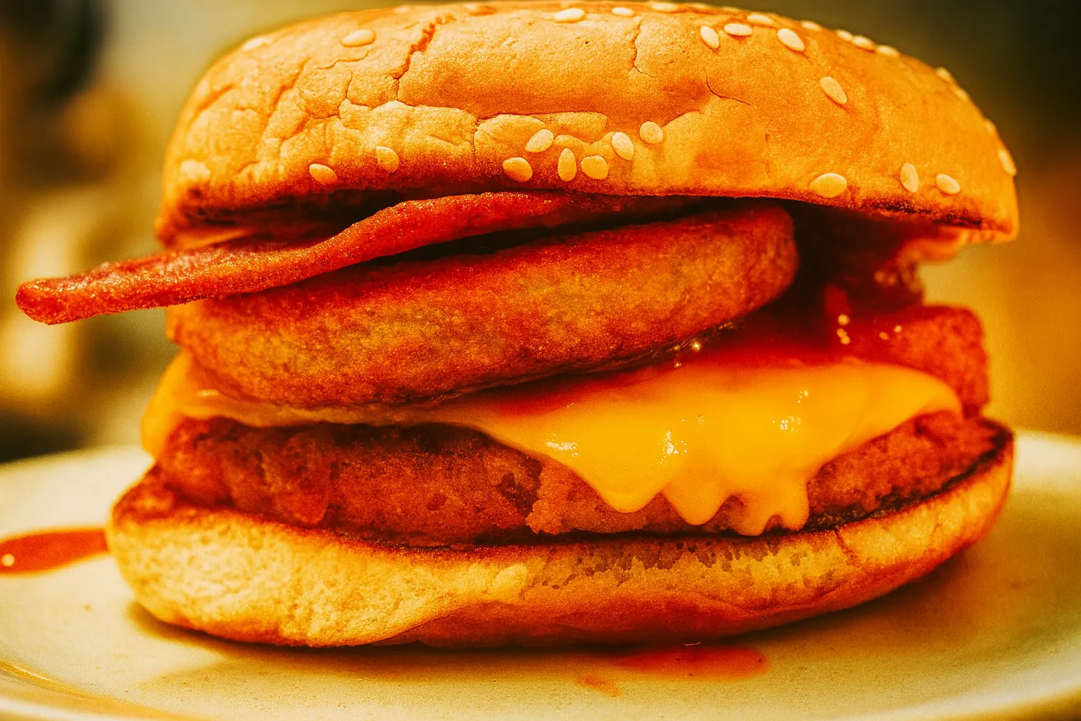 Vegan Western Bacon Cheeseburger